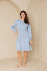 Light Denim Zipper Cargo Dress