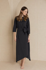 Black Tie Front T-Shirt Dress