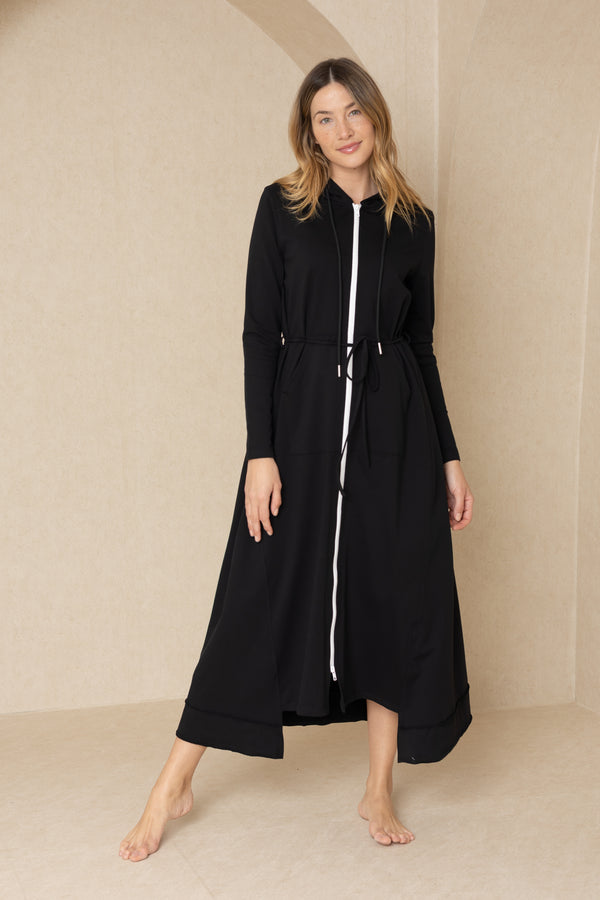 Black Maxi Sweatshirt Dress