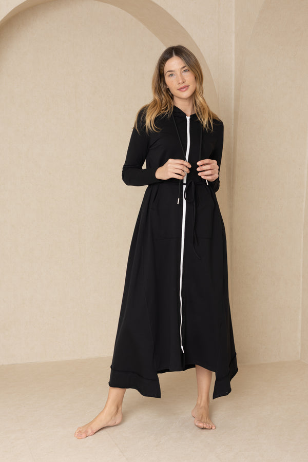 Black Maxi Sweatshirt Dress