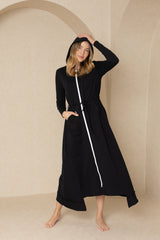 Black Maxi Sweatshirt Dress