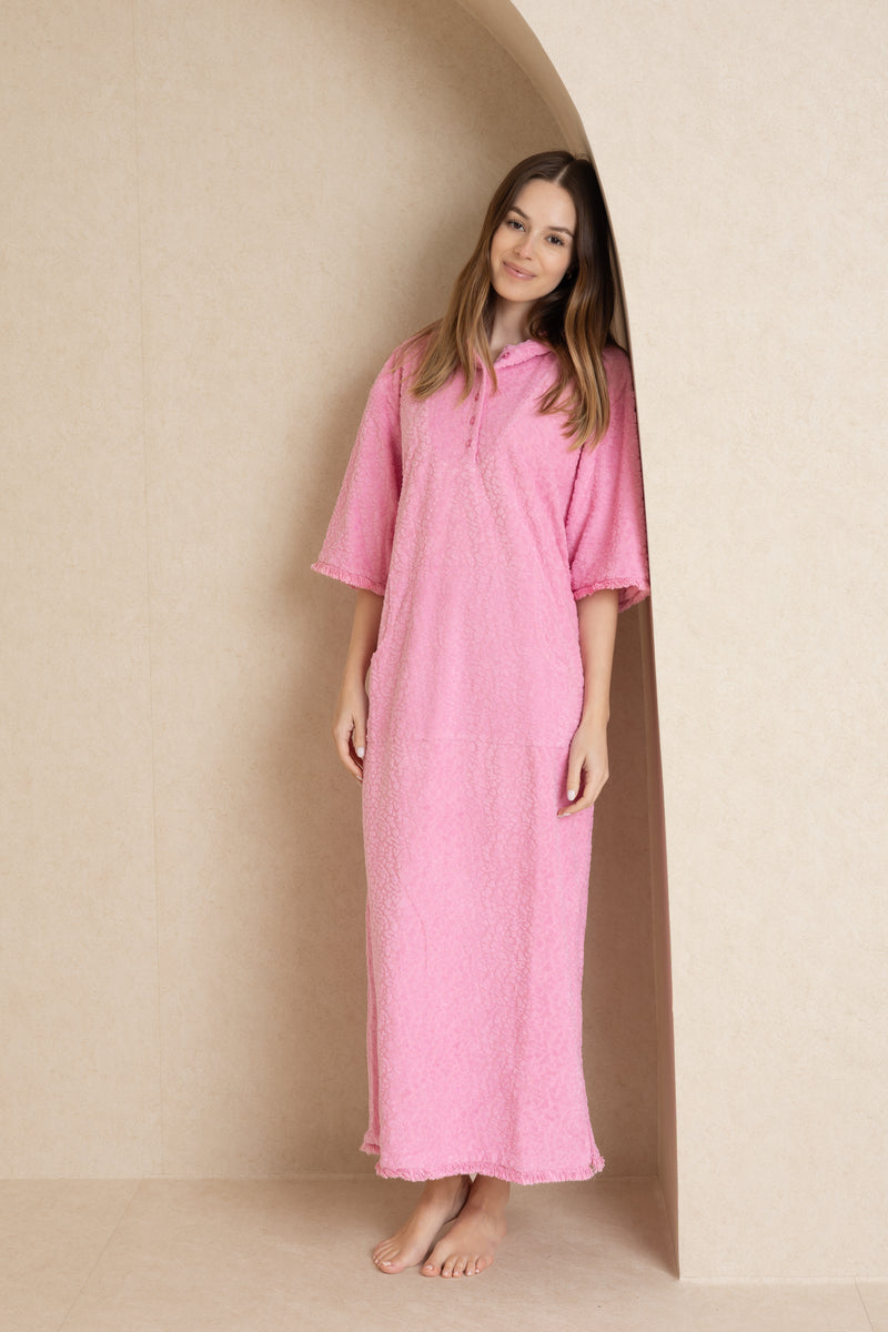 Pink Maxi Terry Dress