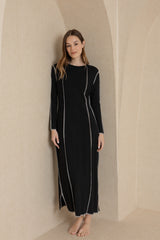 Black Serged Seam Maxi