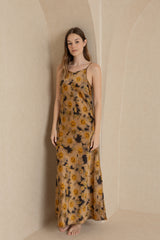 Yellow Floral Printed Slip Dress