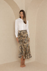 Leopard Multi Silk Printed Skirt