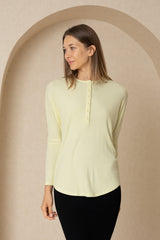 Yellow Henley Dolman Tee