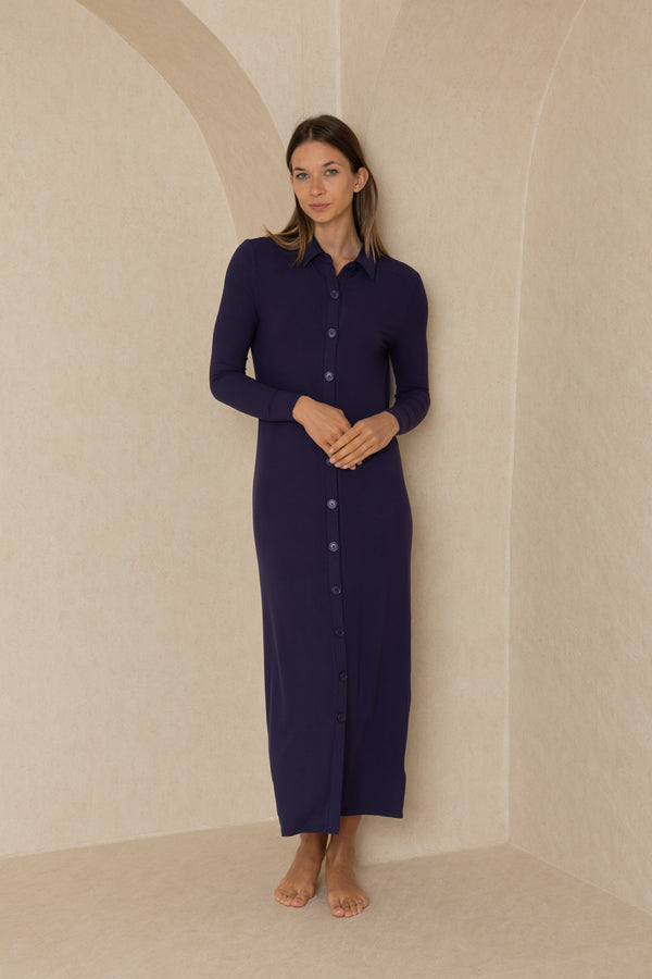 Navy Cardi Maxi Dress