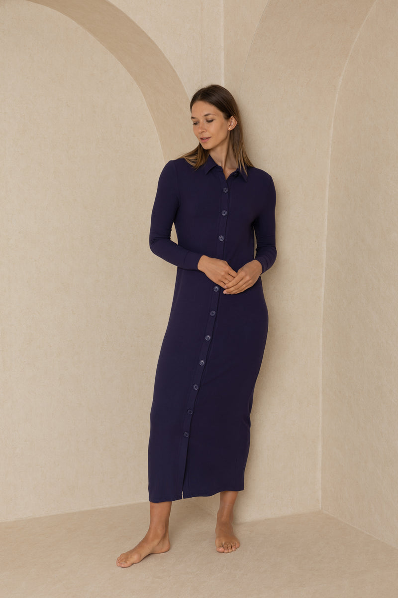 Navy Cardi Maxi Dress