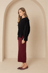 Wine Knit Skirt Legging