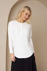 White Henley Dolman Tee