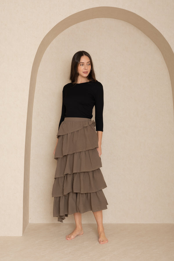 Sage Ruffled Skirt