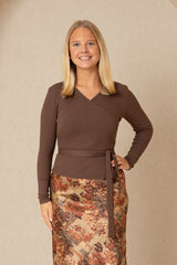 Brown Wrap Tee