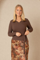 Brown Wrap Tee