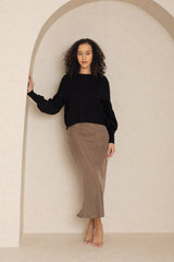 Winter Brown Slip Skirt