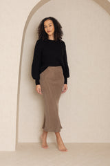 Winter Brown Slip Skirt