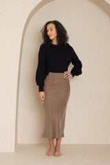 Winter Brown Slip Skirt