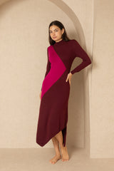 Wine Trapeze Dress