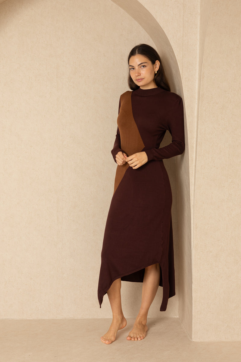 Brown Trapeze Dress