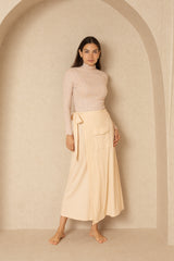 Eggshell Wrap Pocket Skirt