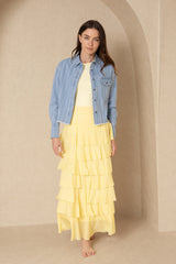 Yellow Layered Ruffle Skirt