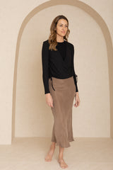 Winter Brown Slip Skirt