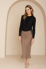 Winter Brown Slip Skirt