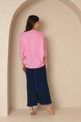 Hot Pink 3/4 Oversize Dolman Tee