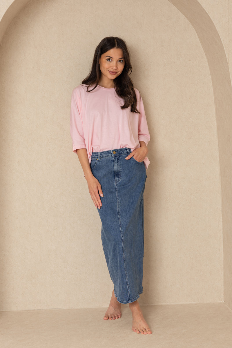 Light Pink 3/4 Oversize Dolman Tee