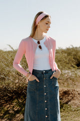 Pink Ribbed Cardi