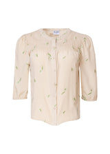 Beige Scattered Flower Blouse