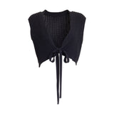 Black Knit Tie Top