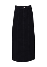 Black Straight Denim Skirt