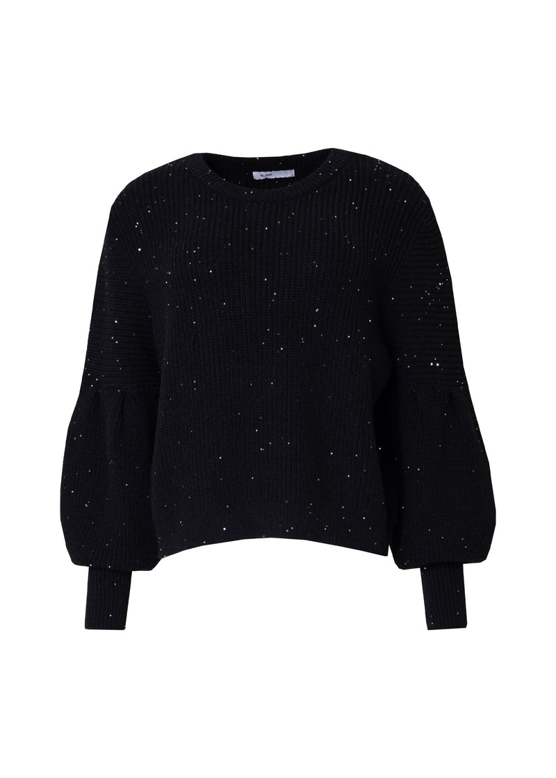 Black Sequin Knit Top