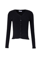 Black Knit V-Neck Cardi