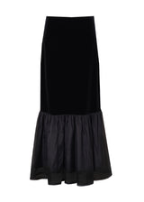 Black Velour Two Tone Skirt