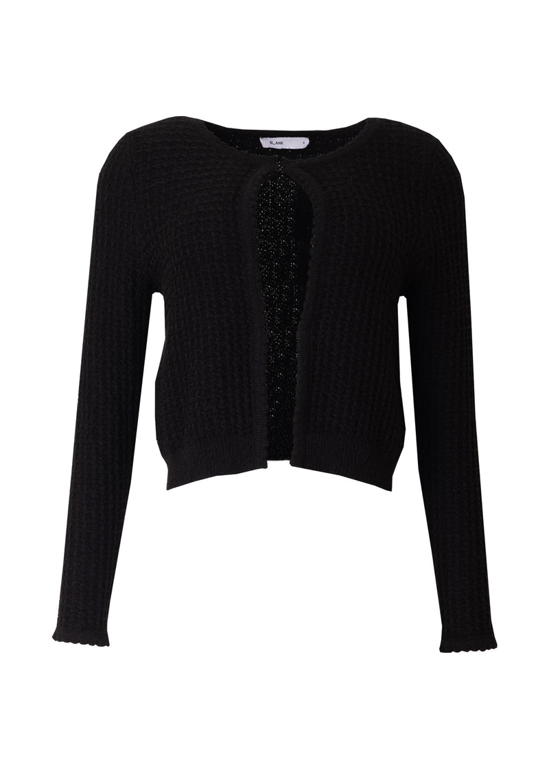 Black Waffle Knit Cardi