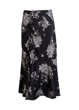 Black Floral Ruched Skirt