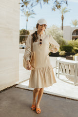 Tan Gauze Loop Dress