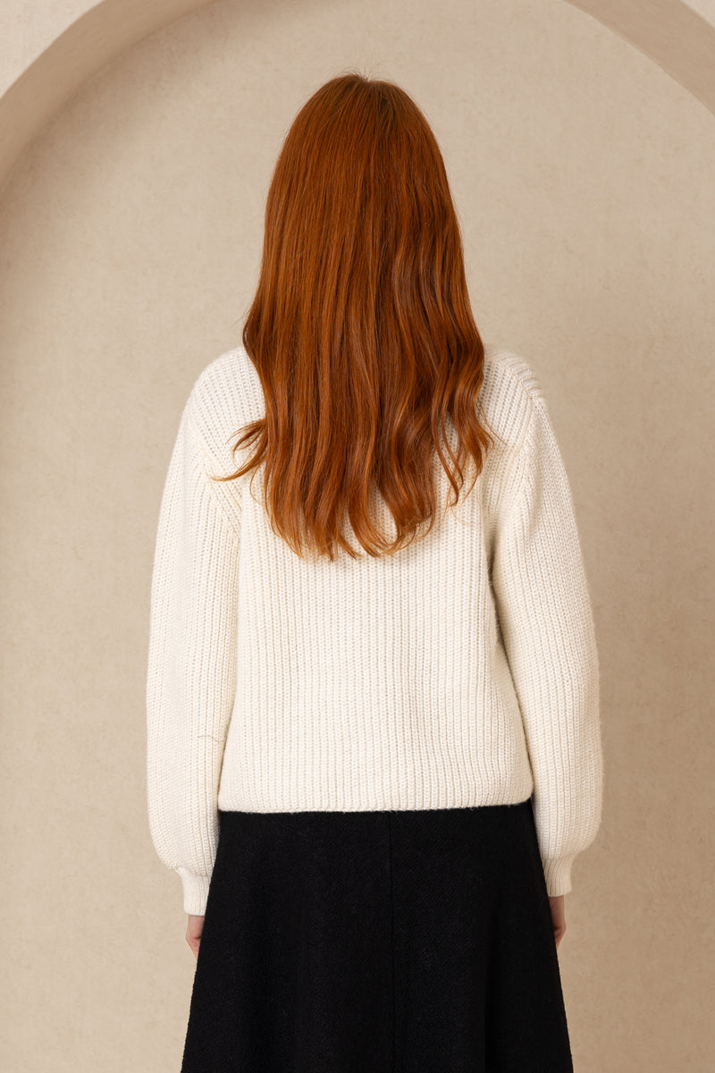 Cream Chunky Knit Cardigan