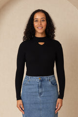 Black Cutout Sweater