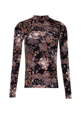 Floral Printed Mock Neck Top