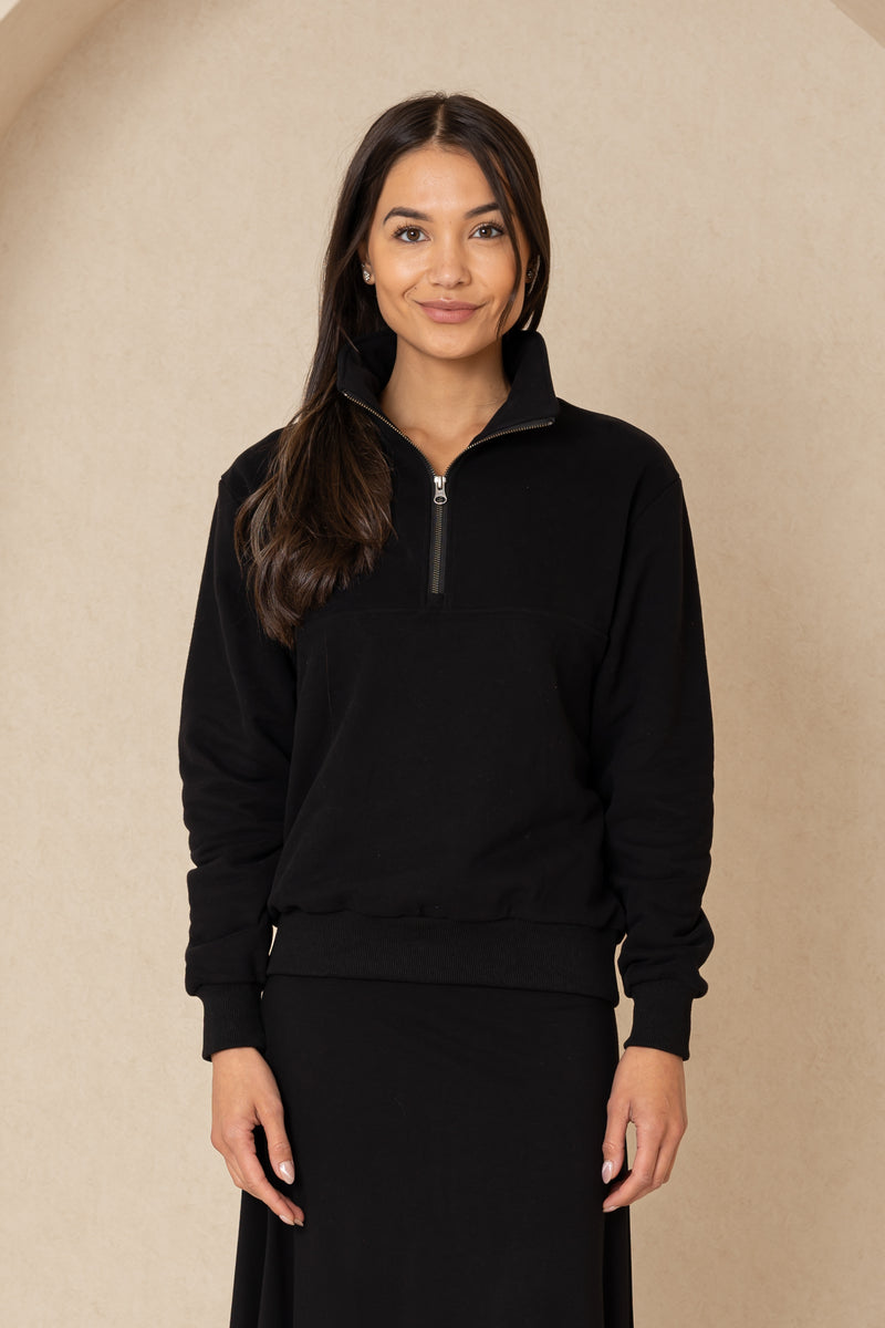 Black Half Zip Sweatshirt