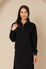 Black Half Zip Sweatshirt