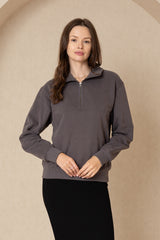 Grey Half Zip Sweatshirt