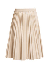 Cream Accordion Leather Skirt