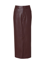 Burgundy Everyday Leather Maxi Skirt