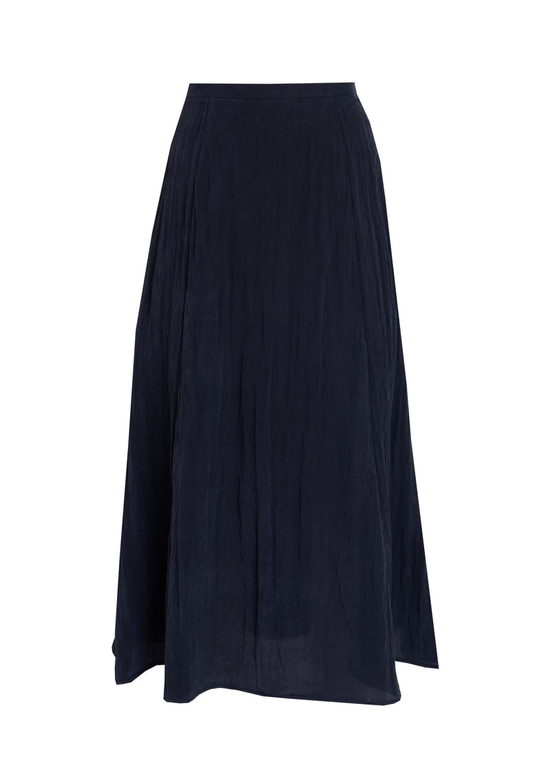 Navy Crinkle Skirt