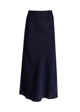 Navy Silk Skirt