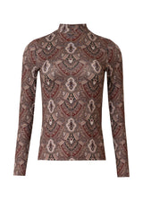 Paisley Printed Mock Neck Top