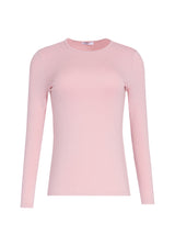 Pink Solid Long Sleeve Round Neck T-Shirt